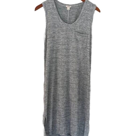 J. Crew Sleeveless Gray T-Shirt Dress/Tunic/Cover-Up, Pocket, Lightweight, S - Picture 1 of 10